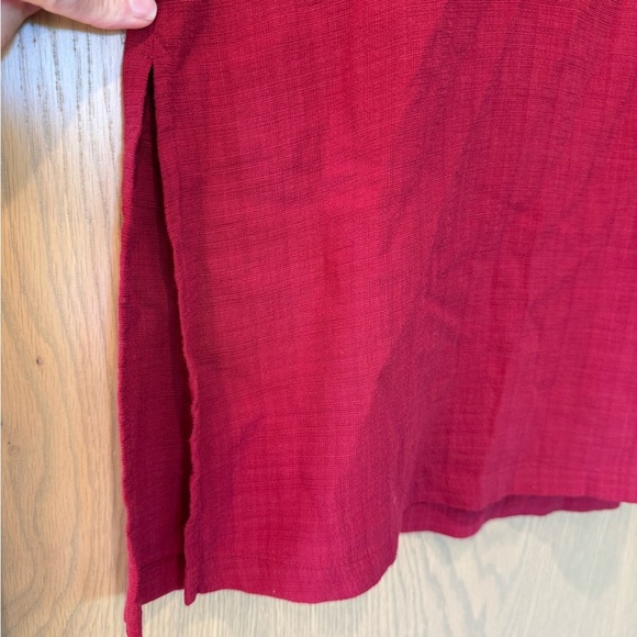 Vintage Eileen Fisher Linen Blend Sleeveless Burnt Red Tunic Top / small - Picture 11 of 11